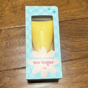 NWT Face the Day Yellow Stainless Steel Ice Roller